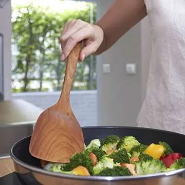 FAAY 13.5” Wooden Spatula - Ergonomic, Handcrafted, Eco-Friendly