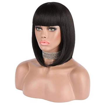 eNilecor Short Black Bob Wig for Parties & Cosplay