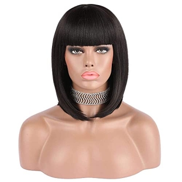 eNilecor Short Black Bob Wig for Parties & Cosplay