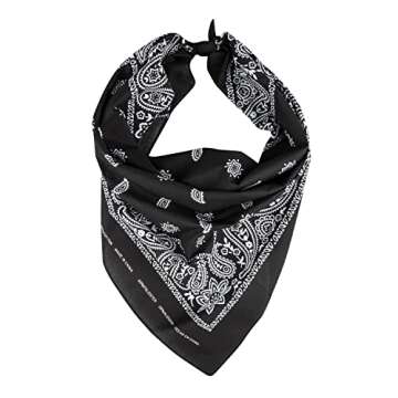 Levi's Mens 100% Cotton Multi-purpose Bandana Gift Sets – Headband, Wrap, Protective Coverage, Black/White, Pack 2 US