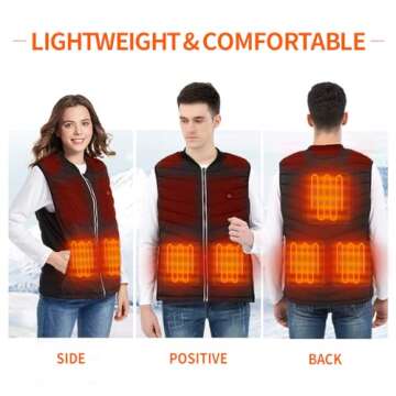 Srivb Heated Vest, USB Charging Heating Vest for Men Women Washable Body Warmer with Battery Pack In...