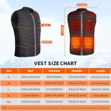 Srivb Heated Vest, USB Charging Heating Vest for Men Women Washable Body Warmer with Battery Pack Included for Outdoor Hunting Hiking Camping Motorcycle Skiing (Large)