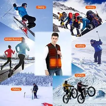 Srivb Heated Vest, USB Charging Heating Vest for Men Women Washable Body Warmer with Battery Pack Included for Outdoor Hunting Hiking Camping Motorcycle Skiing (Large)