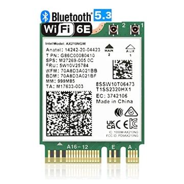 WiFi 6E AX210 NGW Wireless Card M.2 2230/NGFF WiFi 6E Laptop Module with Bluetooth 5.3, 5400Mbps Tri...
