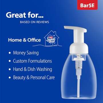 Bar5F Foaming Soap Dispenser Pump Bottle for Dr. Bronner's Castile Liquid Soap 8.5-Ounce Pack of 2