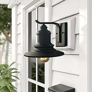 MOTINI Outdoor Barn Wall Light Fixture Farmhouse Rustic Style Wall Sconce with Black Finish,ETL Listed
