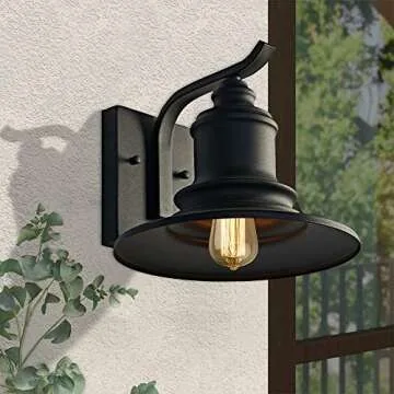 MOTINI Outdoor Barn Wall Light Fixture Farmhouse Rustic Style Wall Sconce with Black Finish,ETL Listed