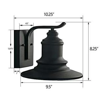 MOTINI Outdoor Barn Wall Light Fixture Farmhouse Rustic Style Wall Sconce with Black Finish,ETL Listed
