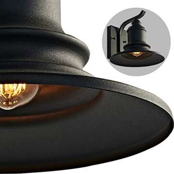 MOTINI Outdoor Barn Wall Light Fixture Farmhouse Rustic Style Wall Sconce with Black Finish,ETL Listed