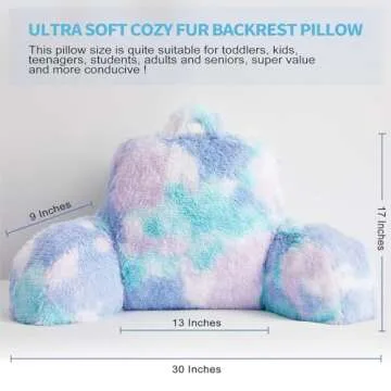 Hobed Life Cozy Fur Backrest Pillow with Arms, 30x17x17 Inch, Premium Filling, Great Back Support Re...