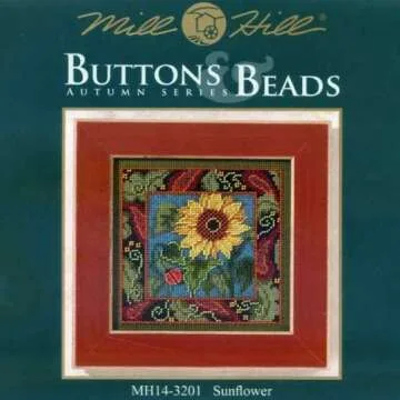 Sunflower Beaded Cross Stitch Kit for Autumn Crafting