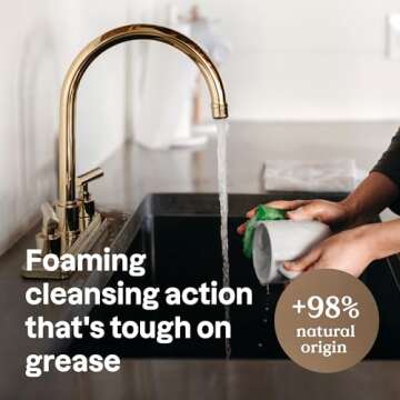 ATTITUDE Dish Soap, EWG Verified, Plant and Mineral-Based Ingredients, Vegan and Cruelty-free Househ...