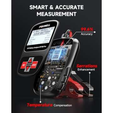 FOXWELL BT100 Pro 12V Car Battery Tester with Accurate Diagnostics