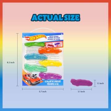 Hot Wheels 6 Piece Kids Bath Bombs, Bubblegum Fun