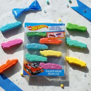 Hot Wheels 6 Piece Kids Bath Bombs, Bubblegum Fun