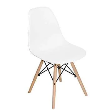 HOMY CASA Mid Century White Dining Chairs - Set of 6