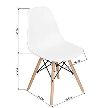 HOMY CASA Mid Century White Dining Chairs - Set of 6