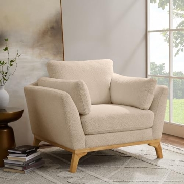 VANOMi Oversized Boucle Accent Chair Classic Comfort