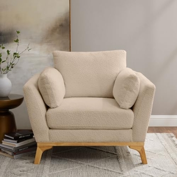 VANOMi Oversized Boucle Accent Chair Classic Comfort