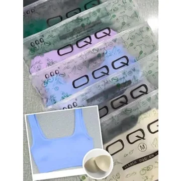 OQQ Women's Medium Support Ribbed Sport Bra for Comfort