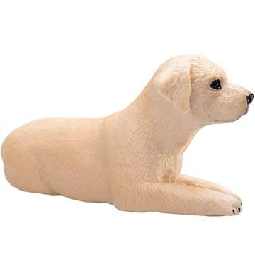 MOJO Yellow Labrador Puppy Realistic Domesticated Animal Hand Painted Toy Figurine
