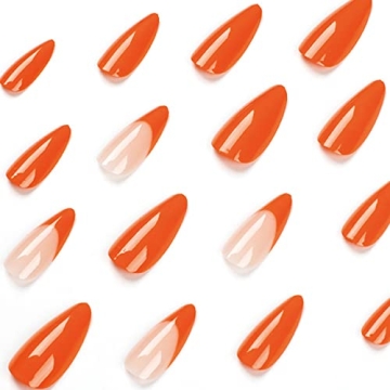 24Pcs Medium Press on Nails with French Tips