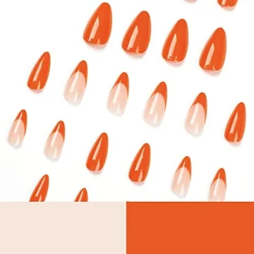 24Pcs Medium Press on Nails with French Tips