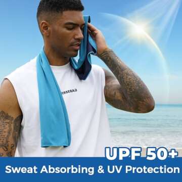 Sukeen Cooling Towels 6 Pack (40"x 12"), Cooling Towels for Neck and Face, Cooling Rags, Lightweight Soft Breathable Towels for Yoga, Sport, Workout, Running, Gym, Camping, Fitness