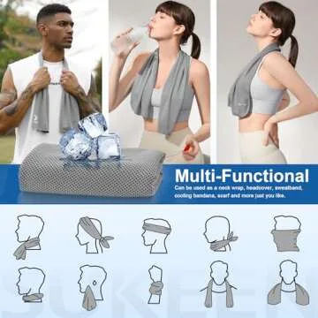 Sukeen Cooling Towels 6 Pack (40"x 12"), Cooling Towels for Neck and Face, Cooling Rags, Lightweight Soft Breathable Towels for Yoga, Sport, Workout, Running, Gym, Camping, Fitness