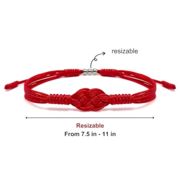HARACRAFT Red Infinity Protection Bracelet for Luck and Unity