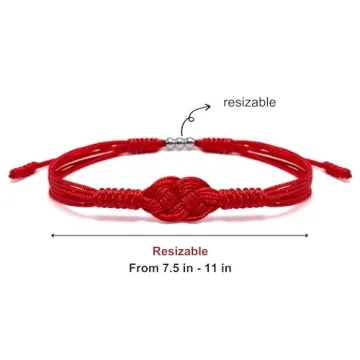 HARACRAFT Red Infinity Protection Bracelet for Luck and Unity