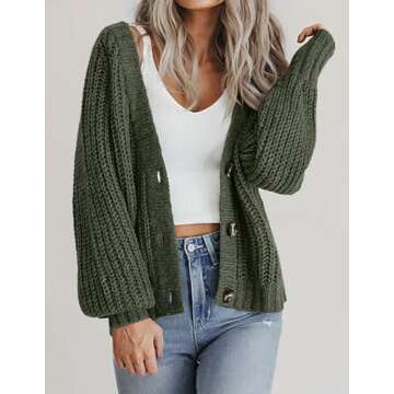 Zeagoo Women's Chunky Knit Cardigan for Stylish Comfort