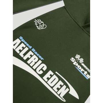 Aelfric Eden Oversized Hoodie for Men Vintage Streetwear Graphic Long Sleeve Pullover Hoodies Tops Green