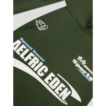 Aelfric Eden Oversized Hoodie for Men Vintage Streetwear Graphic Long Sleeve Pullover Hoodies Tops Green