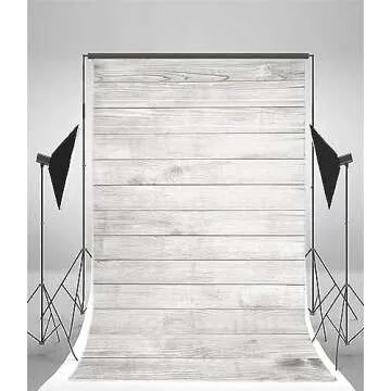 AOFOTO 3x5ft White Wood Backdrop for Photography Grey Wood Grain Board Hardwood Plank Back Drop Vintage Wooden Wall Floor Background Kid Newborn Baby Shower Birthday Adult Portrait Photo Studio Props