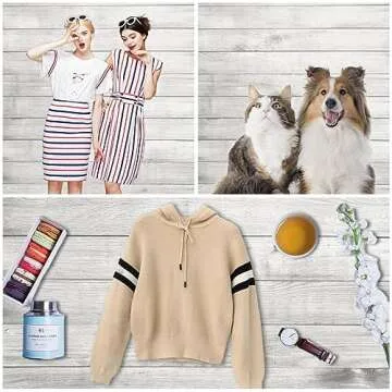 AOFOTO 3x5ft White Wood Backdrop for Photography Grey Wood Grain Board Hardwood Plank Back Drop Vintage Wooden Wall Floor Background Kid Newborn Baby Shower Birthday Adult Portrait Photo Studio Props