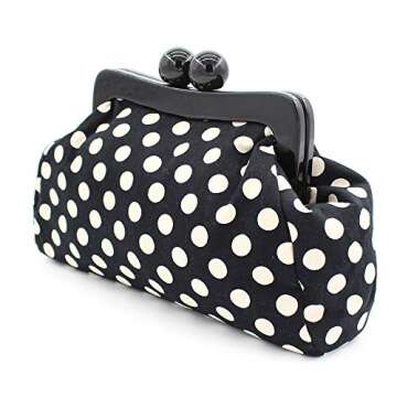 Menurra Polka Dot Evening Bag Clutch Purse for Women Wedding Party Handbag Cocktail Bag