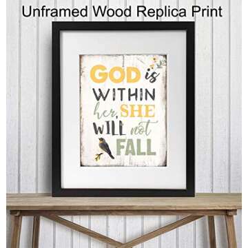 Religious Bible Verse Wall Art Decor - Christian Scripture Decoration - Rustic Farmhouse Shabby Chic...