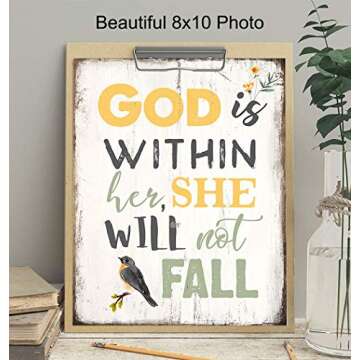 Religious Bible Verse Wall Art - Rustic Farmhouse Decor