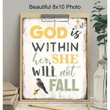 Religious Bible Verse Wall Art - Rustic Farmhouse Decor