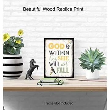 Religious Bible Verse Wall Art - Rustic Farmhouse Decor