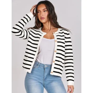 Trendy ANRABESS Striped Cardigan for Women - Fall 2024 Fashion