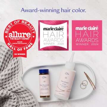 eSalon Permanent Hair Color & Hair Dye Kit - Dark Brown Natural Golden - Personal Colorist for Up To 100% Gray Coverage, All Hair Types - Professional-Grade Ammonia-Free Dye