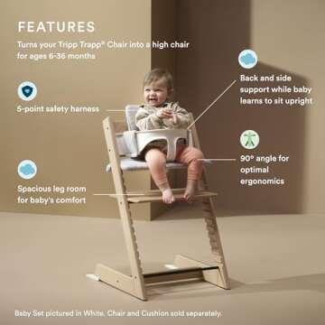 Stokke Tripp Trapp Baby Set 2, Black - Ages 6-36 Months - Convert The Tripp Trapp Chair into a Comfo...