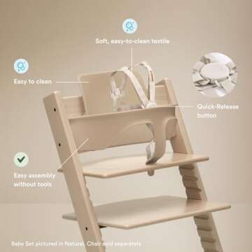 Stokke Tripp Trapp Baby Set 2, Black - Ages 6-36 Months - Convert The Tripp Trapp Chair into a Comfortable High Chair - Includes Stokke Harness 2