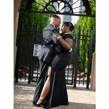 Elegant Off Shoulder High Split Evening Gown for Women