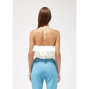 Women's 3D Flower Sheer Mesh Crop Top Y2K Fashion