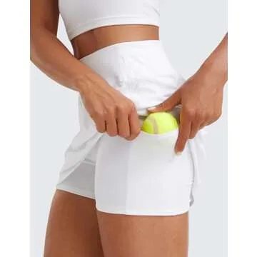 CRZ YOGA Women's High-Waisted Tennis Skirts with Pockets