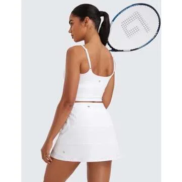 CRZ YOGA Women's High-Waisted Tennis Skirts with Pockets