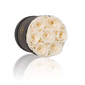 NATROSES Preserved Roses in a Round Box Roses That Last Up to 3 Years, Long Lasting Roses Valentines...